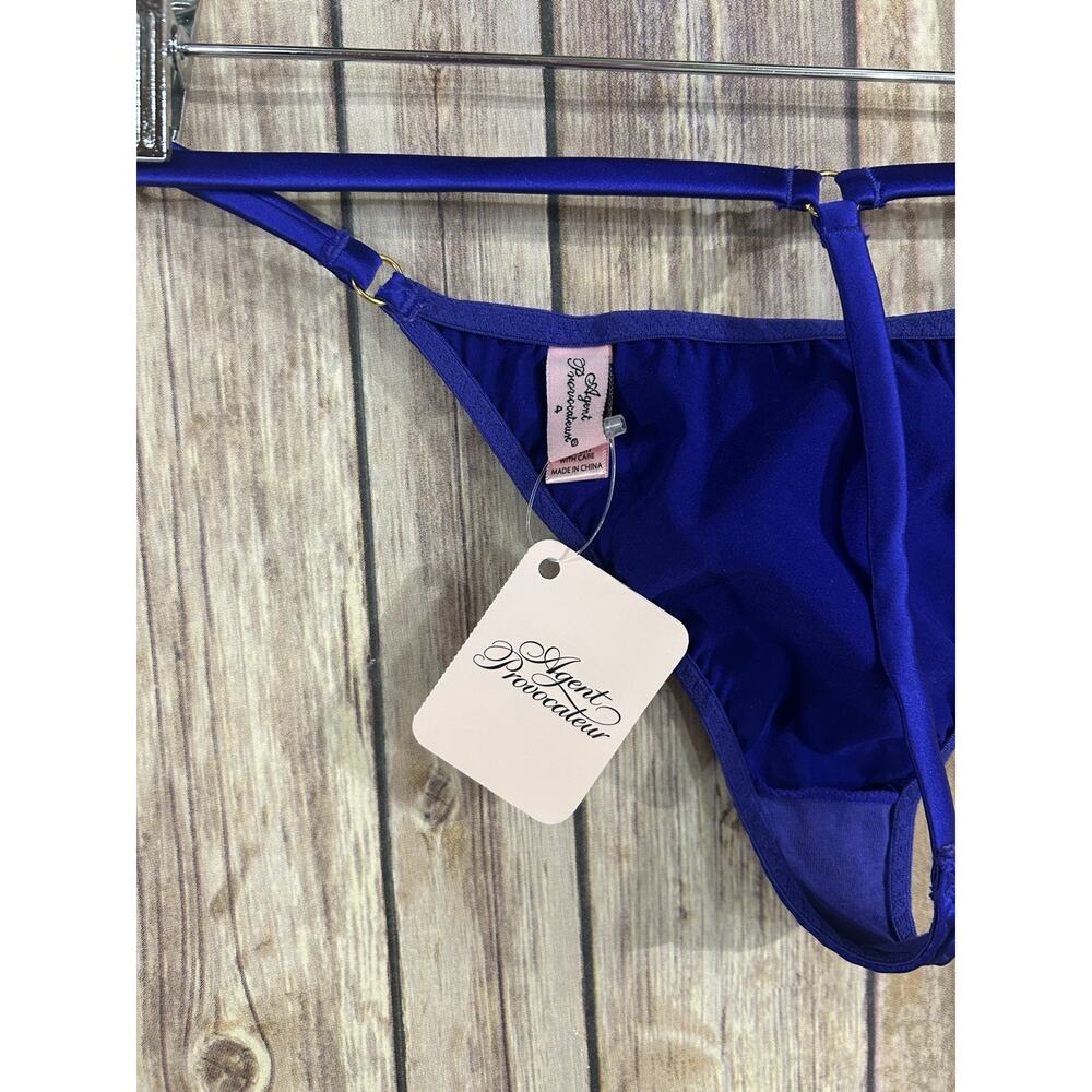 NEW Agent Provocateur Janet Trixie Purple Thong Panties Size 4 NWT US Size 8 - Picture 3 of 4
